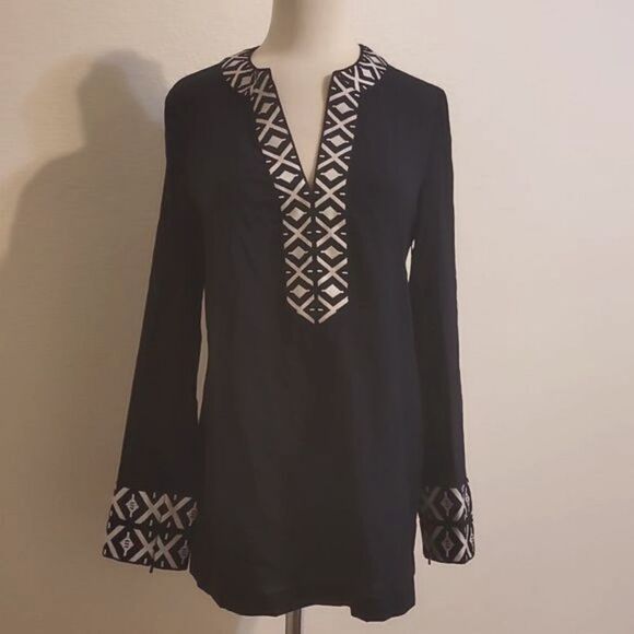 Tory burch embroidered tunic blouse size 2